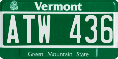 VT license plate ATW436