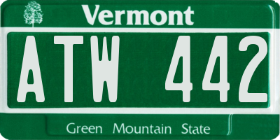 VT license plate ATW442
