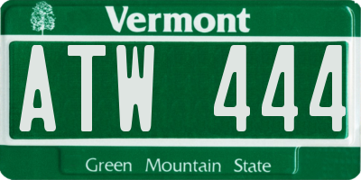 VT license plate ATW444