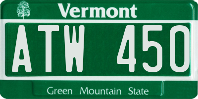 VT license plate ATW450