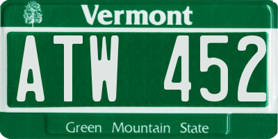 VT license plate ATW452