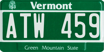 VT license plate ATW459