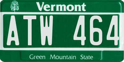 VT license plate ATW464