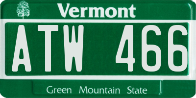VT license plate ATW466
