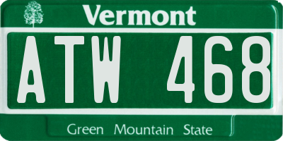 VT license plate ATW468