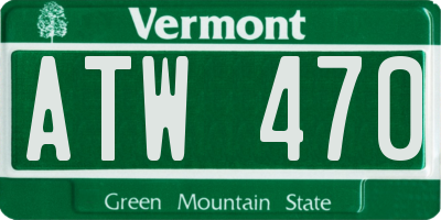 VT license plate ATW470