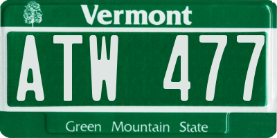 VT license plate ATW477