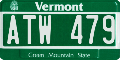 VT license plate ATW479