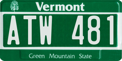VT license plate ATW481