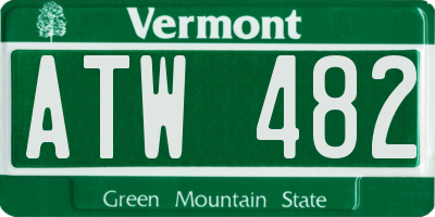 VT license plate ATW482