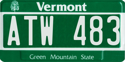 VT license plate ATW483