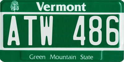 VT license plate ATW486