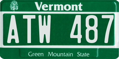 VT license plate ATW487