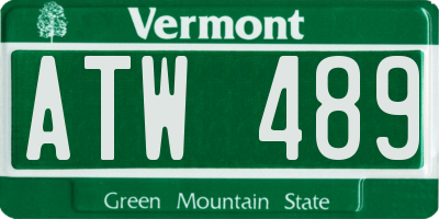 VT license plate ATW489