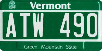 VT license plate ATW490