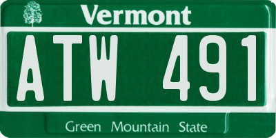 VT license plate ATW491