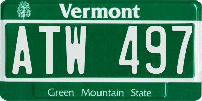 VT license plate ATW497