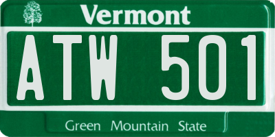 VT license plate ATW501