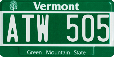 VT license plate ATW505