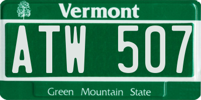 VT license plate ATW507