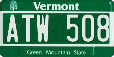 VT license plate ATW508