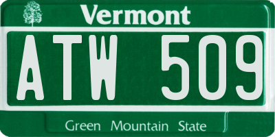 VT license plate ATW509