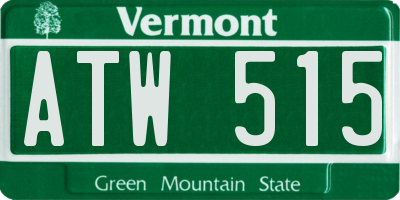 VT license plate ATW515
