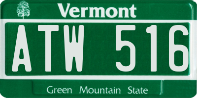 VT license plate ATW516