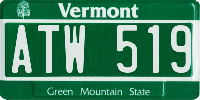 VT license plate ATW519