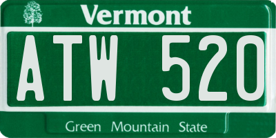 VT license plate ATW520
