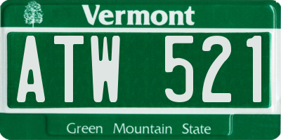 VT license plate ATW521