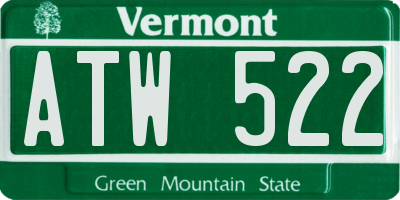 VT license plate ATW522