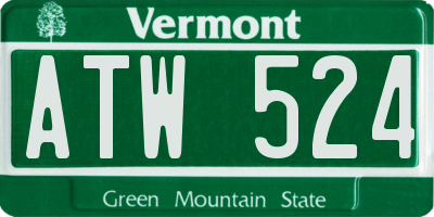 VT license plate ATW524