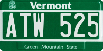 VT license plate ATW525