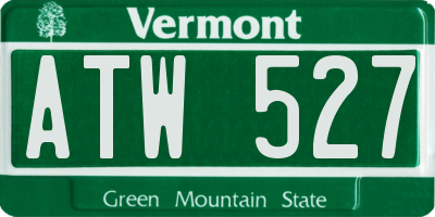 VT license plate ATW527