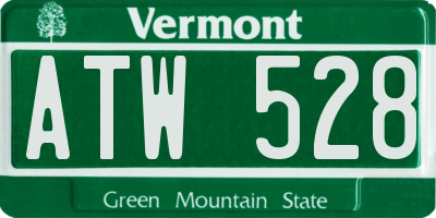 VT license plate ATW528