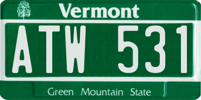 VT license plate ATW531