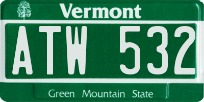 VT license plate ATW532