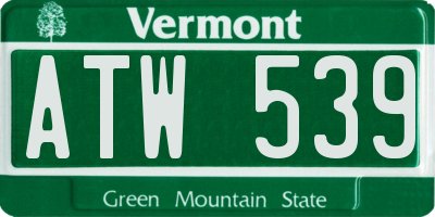 VT license plate ATW539