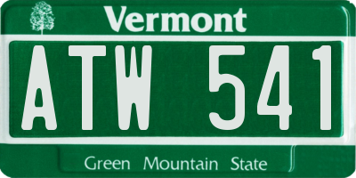 VT license plate ATW541