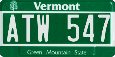 VT license plate ATW547