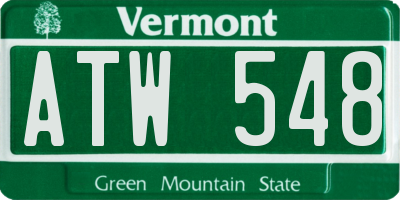 VT license plate ATW548