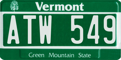 VT license plate ATW549