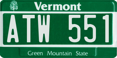 VT license plate ATW551