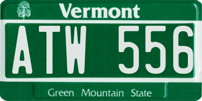 VT license plate ATW556
