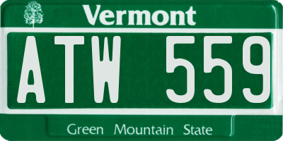 VT license plate ATW559