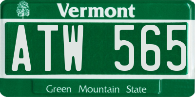 VT license plate ATW565