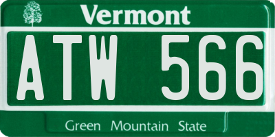 VT license plate ATW566
