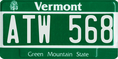 VT license plate ATW568