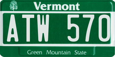 VT license plate ATW570